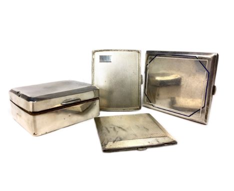 GEORGE V SILVER CIGARETTE BOX, maker John Collard Vickery, Chester 1930, the engine turned hinged cover with canted corners, 