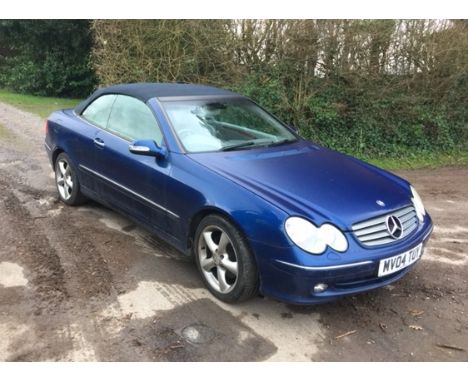 EXTRA LOT: A 2004 Mercedes-Benz CLK320 Elegance Automatic, registration number MV04 TUY, blue. Previously owned by a director