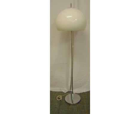 1970s chrome and plastic shade standard lamp on circular base