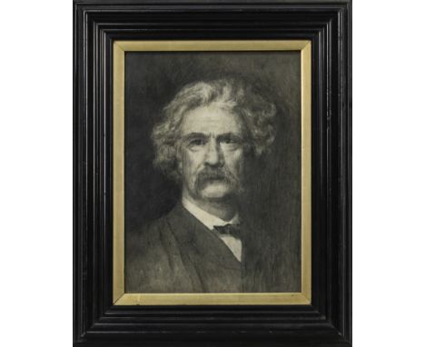JAMES COWAN SENIOR (BRITISH 20TH CENTURY), PORTRAIT OF MARK TWAIN ca. 1930 pencil on paper, titled verso image size 22cm x 16