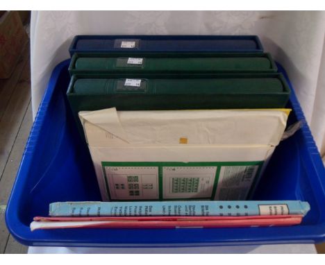 Three empty box sleeved ring bound albums - sold with various sets of album sheets
