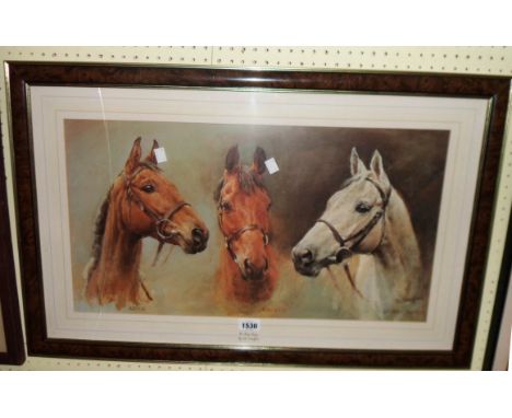 S.L. Crawford: a framed coloured racehorse print entitled We Three Kings - glass a/f