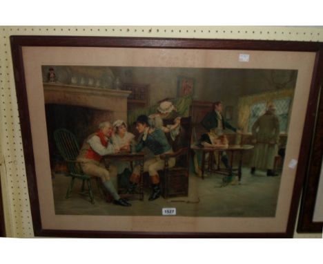 John A Lomax: a framed coloured print entitled The Story of the Elopement