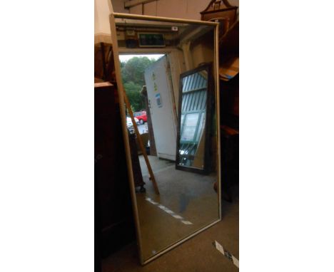 A vintage painted wood framed tailor's mirror with original plate - 1.58m X 78.5cm