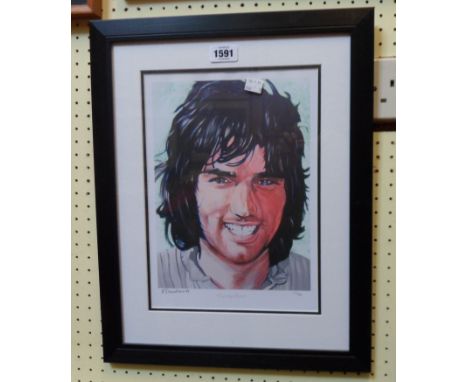 Ron Chadwick: a signed limited edition coloured print portrait of George Best - 277/995