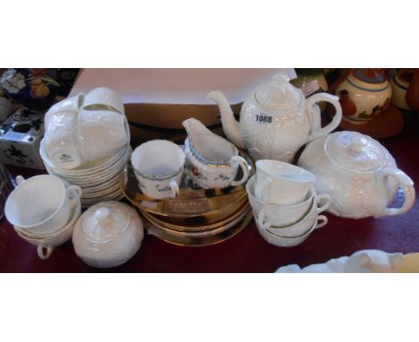 A quantity of Coalport Countryware teawares including coffee pot, cups and saucers, etc. - sold with two Spode items and a qu