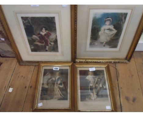 A pair of framed late 18th Century polychrome portrait prints, depicting the Count and Countess of Kinnoull - sold with a pai