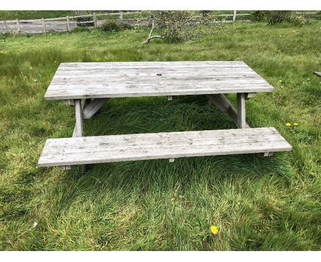 Wooden picnic bench
