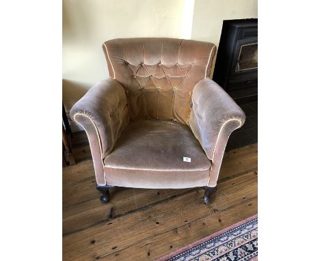 Antique button back chair