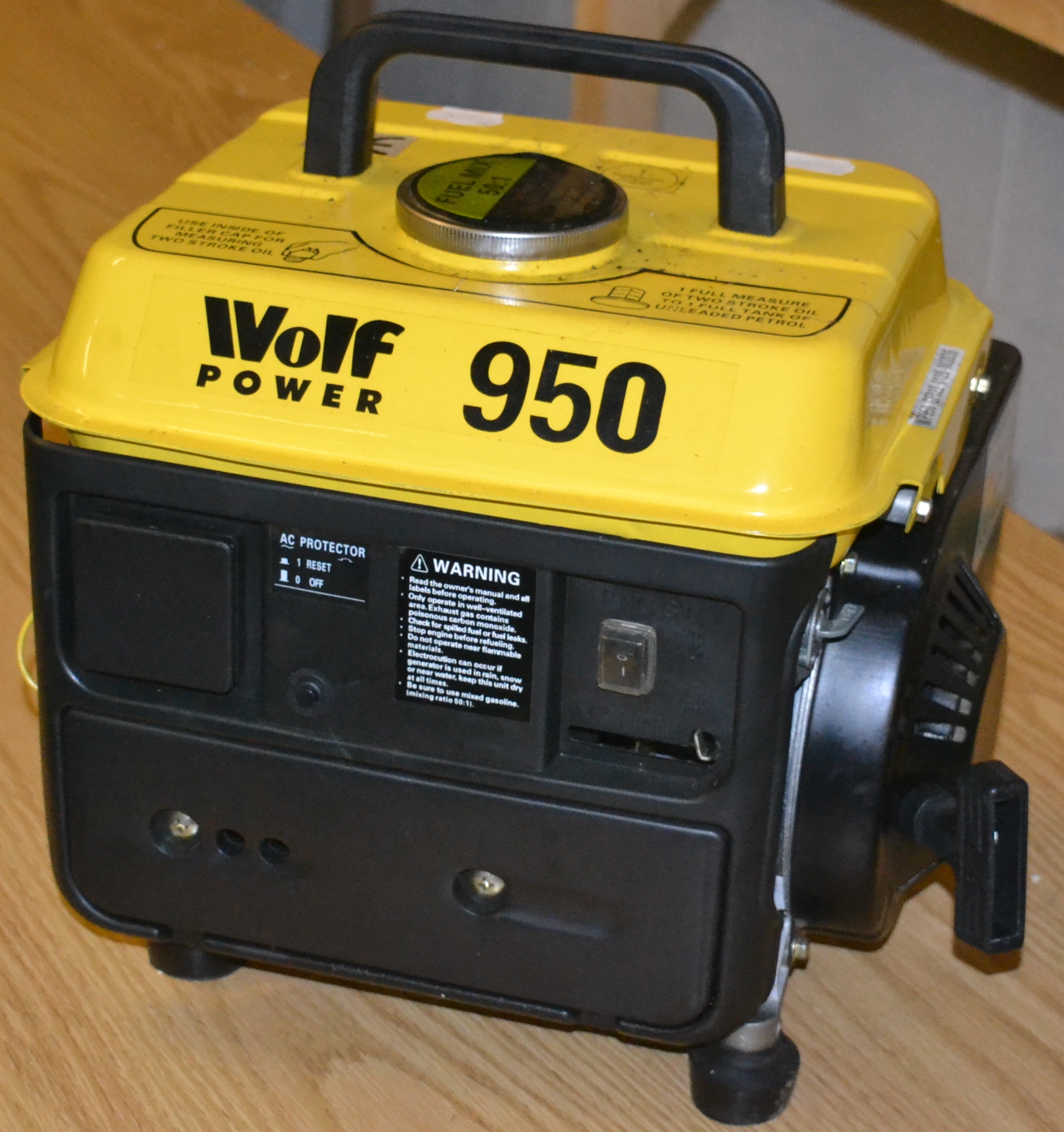 A Wolf power 950 model unleaded petrol generator