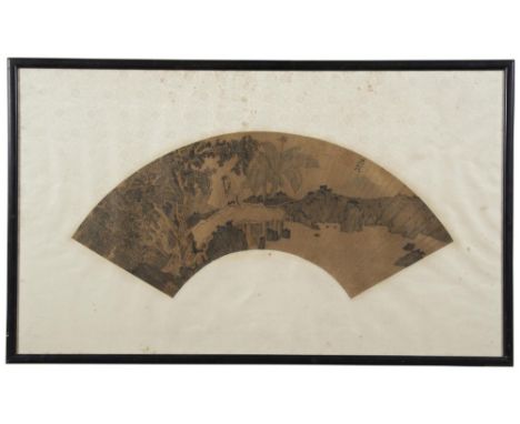 CHEN HONGSHOU A MOUNTED FAN PAINTING OF A SCHOLAR SELF-PORTRAIT,  PROBABLY LATE MING PERIOD (1368-1644) Ink on paper, mounted