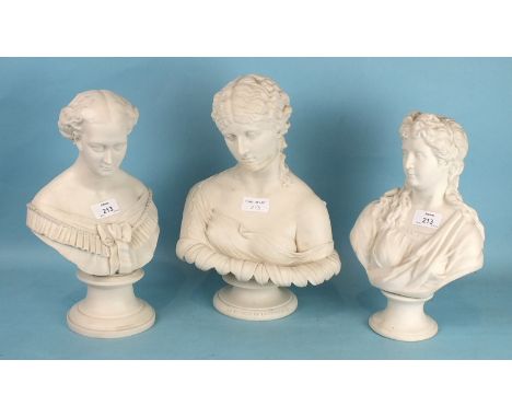 A Royal Worcester parian bust of Alexandra, Princess of Wales, on capstan plinth, 32cm high, impressed factory mark reverse a