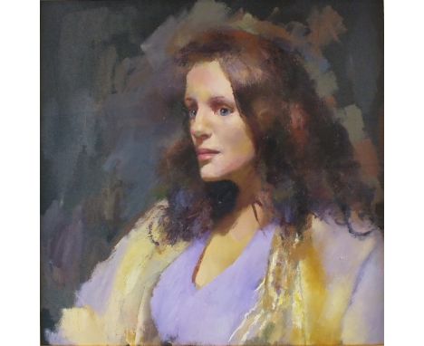 •Robert Oscar Lenkiewicz (1941-2002) PORTRAIT OF BRENDA BLACKWOOD, PROJECT 20 Unsigned oil on canvas, 58 x 58cm, within black