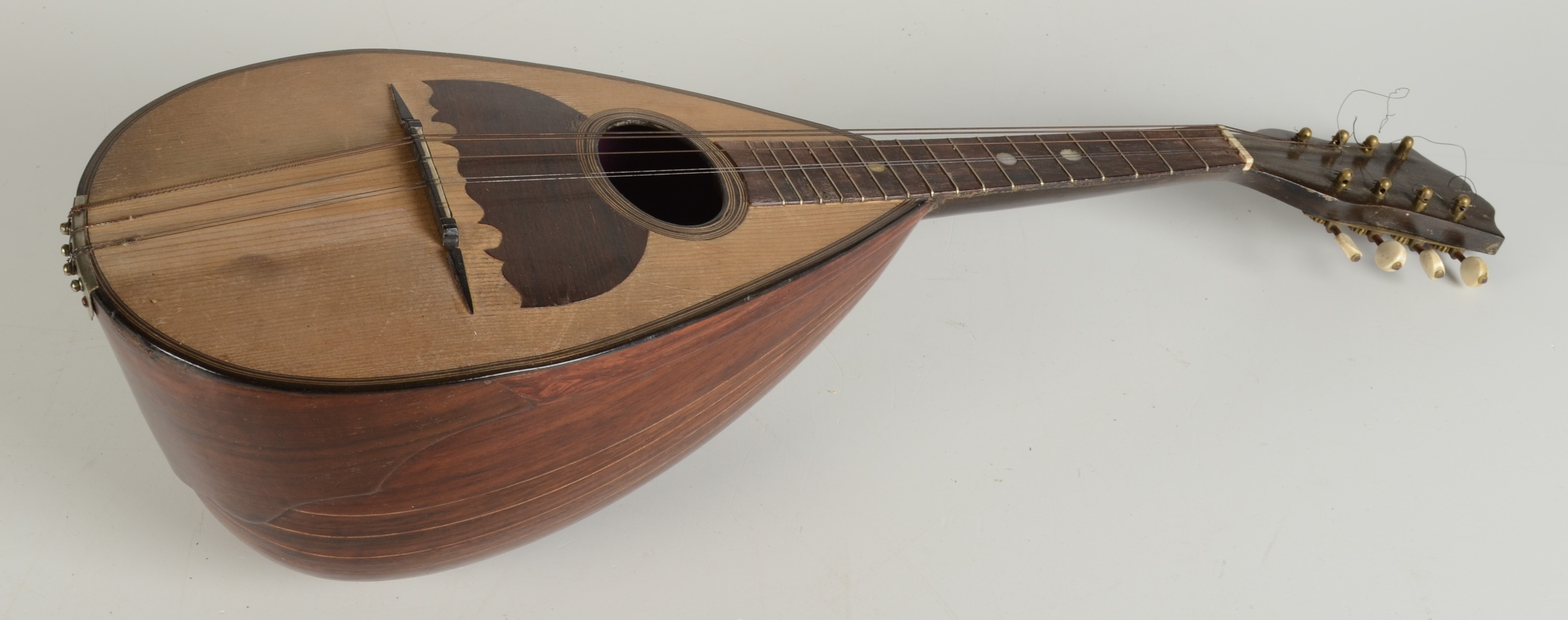 A Italian mandolin, with paper label inscribed 'Domenico Zanoni