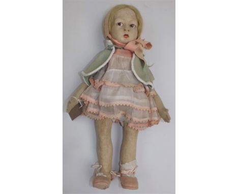 A good doll by Lenci, the pressed felt head with painted features on an articulated felt body with hard hollow torso, Lenci s