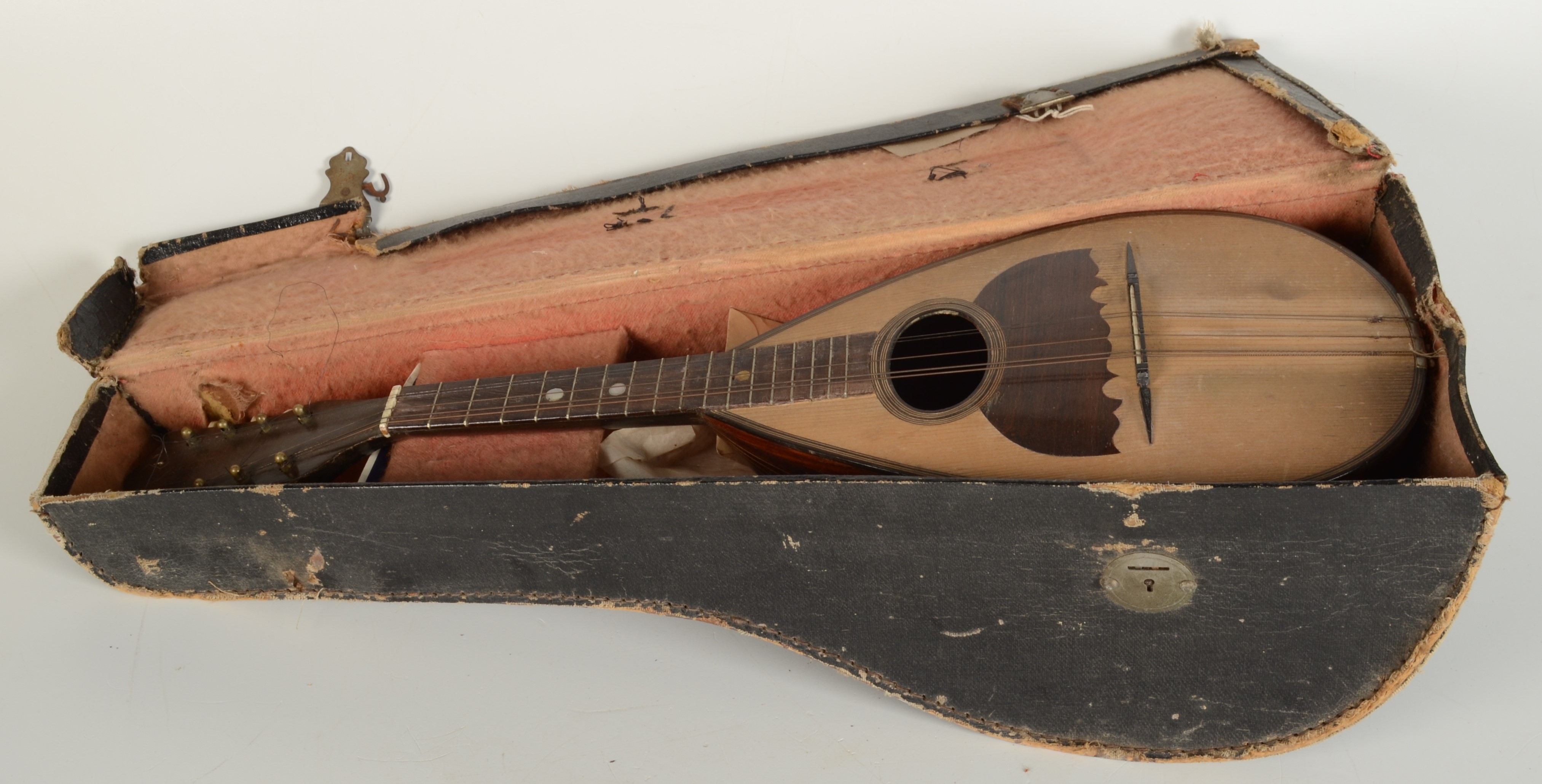 A Italian mandolin, with paper label inscribed 'Domenico Zanoni