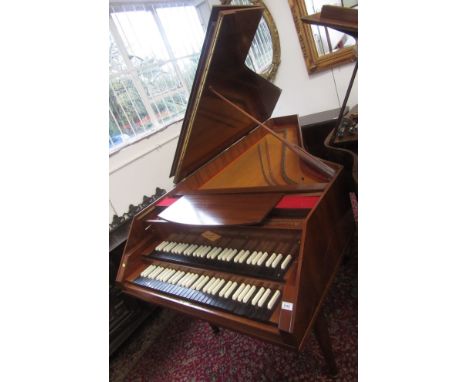 A 2-manual harpsichord by William de Blaise, London, number 578 on turned tapering legs, keyboard width 84cm. maximum length 