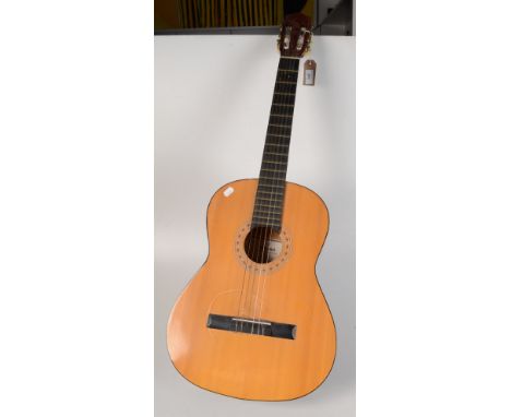 A Hohner model MC-05 acoustic guitar.