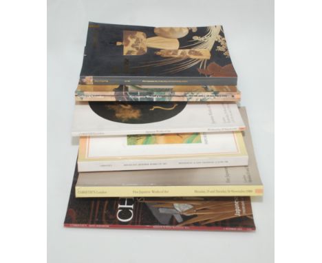 Six Japanese works of art auction catalogues relating to Bonhams and Christie's London ranging from 1989 to 2012.