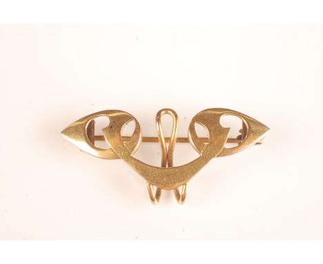 An Art Nouveau 9ct gold watch brooch.  Condition report: Weight 2gms.