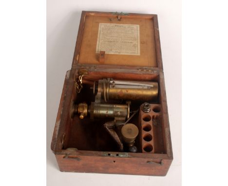 A Richards brass 'Improved Patent Steam Engine Indicator No. 17434' by Elliott Bros London in a mahogany case with the indica