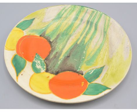 A Clarice Cliff 'Delecia Citrus' Bizarre circular plate, diameter 15.2cm. 