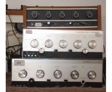 A LEAK Varislope 2 Stereo Pre-Amplifier, a LEAK Stereo 30 PLUS Amplifier and an Eagle Amplifier.