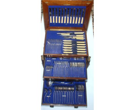 W.R. Humphreys & Co. Sheffield, a one hundred and eight piece twelve setting suite of cutlery with Ivorene handles including 