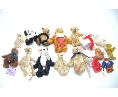 A selection of teddy bears, including: limited edition Merrythought teddy bear; two Gotta Getta Gund mohair teddy bears; thre