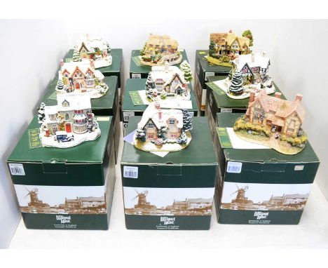 Two Lilliput Lane collectible musical architectural sculptures, comprising: Christmas Lights at the Bell Inn; and The Three K