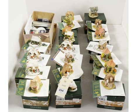 A collection of Lilliput Lane collectible architectural sculptures, including: Merchants House; Queen of Hearts; Tree Tops; S