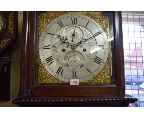 A George III mahogany eight day longcase clock, the 11½in dial with rocking ship to the arch, inscribed 'Stephen Crambrook, D