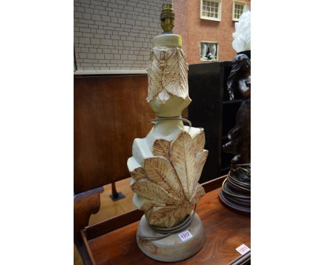 A Studio Pottery style lamp base, height excluding fitting 52cm. 