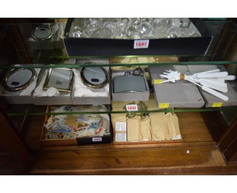 Concorde Memorabilia: three silver photograph frames, each boxed; together with four boxed pairs of silver bottle labels; and