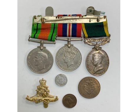 Second World War – A C Hodgins – Medal group awarded to 2046296 BMBR. A. C. HODGINS. R. A. with The Defence Medal, the 1939-1