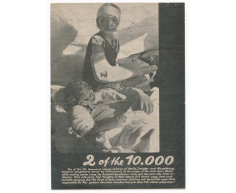 2 of the 10,000 - Second World War German airborne Propaganda leaflet. Leaflet depicts a large black and white photograph of 