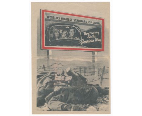 World's highest Standard of Living There's no way like the American Way - Second World War German airborne Propaganda leaflet