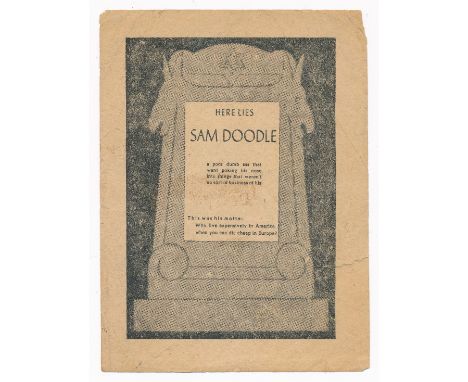 Here lies Sam Doodle -&nbsp; &nbsp;Second World War German airborne Propaganda leaflet. Small-scale leaflet dropped on US sol