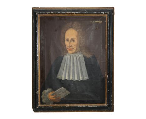 Central Italy painter, 18th century Portrait of a noble manoil on canvas, 73by54cm. (defects); in a coeval ebonized and gilt 