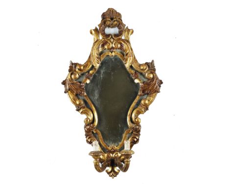 4 carved gilt wood two-light wall sconces, 19th century 83by49cm. each