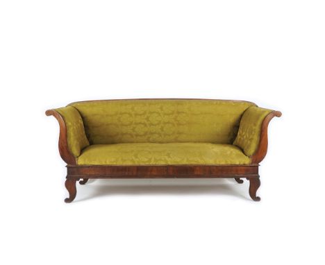 A walnut sofa, 19th century 92x207x59,5cm.