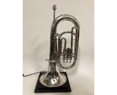 Euphonium (Lark) lamp, 73cm base to top of light fitting, 26cm widthDue to the nature and fragility of the lots in this aucti