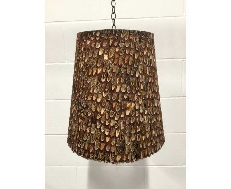 Pheasant feather tapered lamp shade, 36cm highDue to the nature and fragility of the lots in this auction, we are unable to o