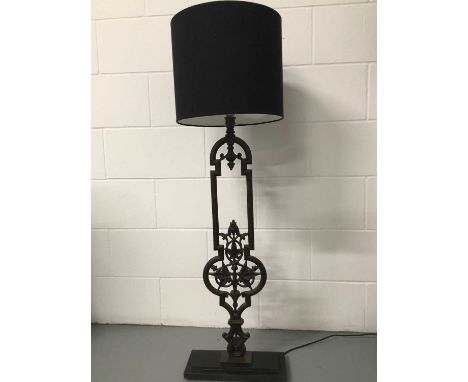 Large Balustrade cast iron lamp, 95cm, on 35cm x 15cm baseDue to the nature and fragility of the lots in this auction, we are