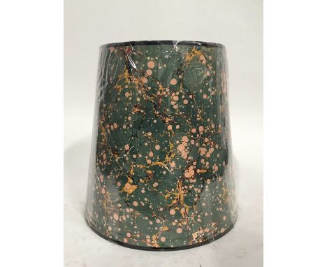 Green marbled paper tapered lamp shade, 36cm highDue to the nature and fragility of the lots in this auction, we are unable t