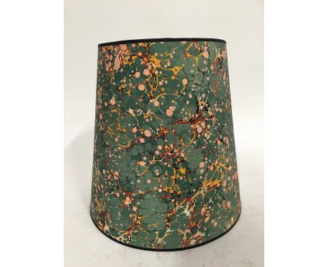 Green marbled paper tapered lamp shade, 36cm highDue to the nature and fragility of the lots in this auction, we are unable t