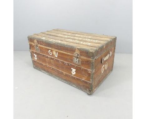 A metal-bound camphorwood trunk. 94x51x62cm. 