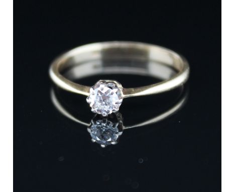 Ring mit einem Diamanten ca. 0,20 ct  Material: 585 Gold Diamanten: 1 Diamant im Altschliff ca. 0,20 ct, SI, H - I Größe: 57,