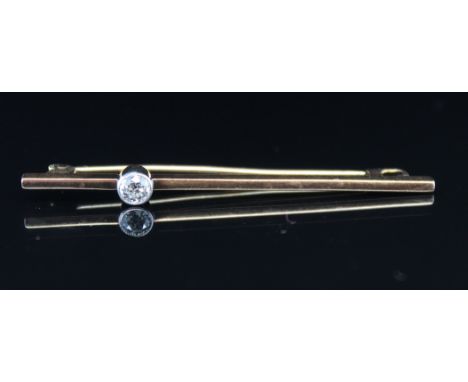 Anstecknadel mit einem Diamanten, ca. 0,18 ct  Material: geprüft auf 585 Gold Diamanten: 1 Diamant im Altschliff, ca. 0,18 ct