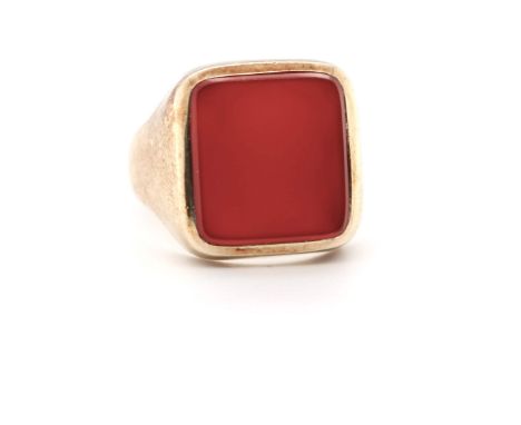Herrenring mit Karneol  Material: 585 Gold Edelsteine: Karneol Maße: Ringkopf 18,3 x 19 mm Größe: 64, 20,4 mm  Gesamtgewicht:
